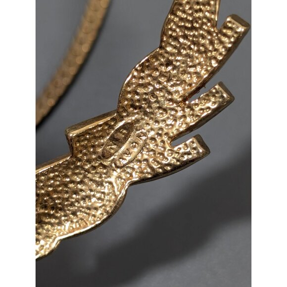 Vintage Avon NR Rhinestone Curved Bar Goddess Touch Statement Tennis Necklace - Picture 9 of 10